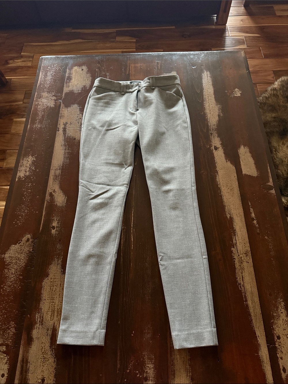Express Women's Light Gray Slim-Fit Dress Pants